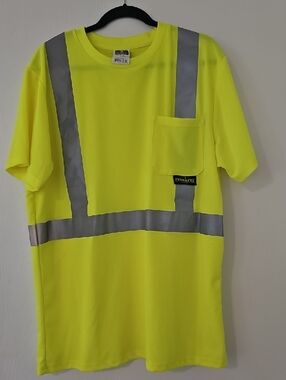 High-Visibility Yellow Short Sleeve Safety Tee with Reflective Tape